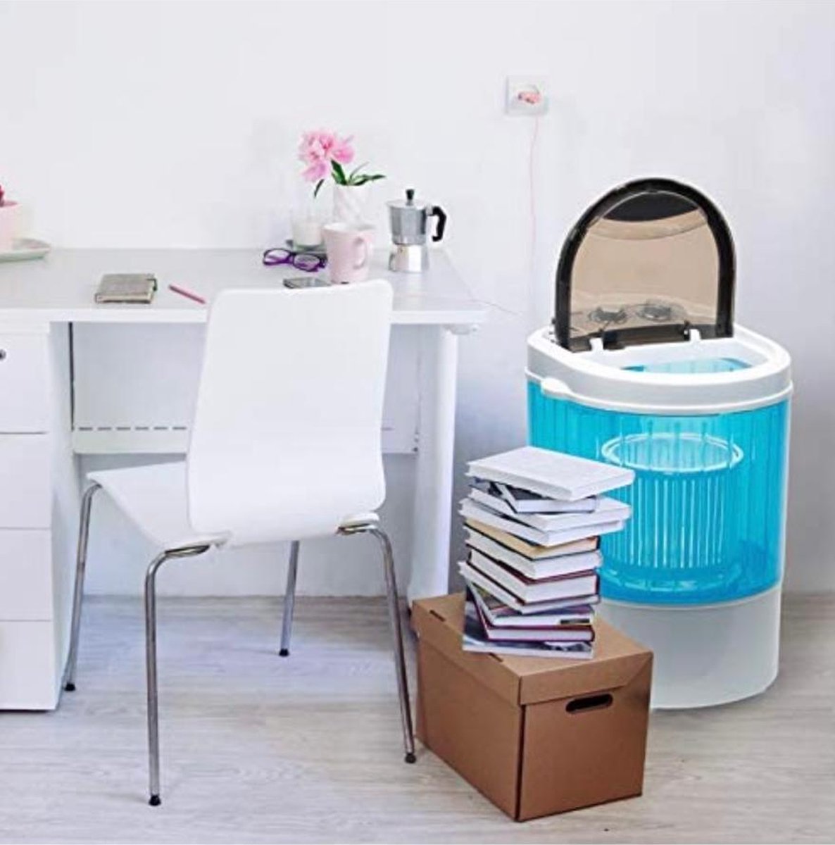  Mini-lader, Wasmachine, Met Centrifuge, Campingwasmachine Tot 3 Kg, Klein En Handig Met Draaggreep [Energieklasse B]