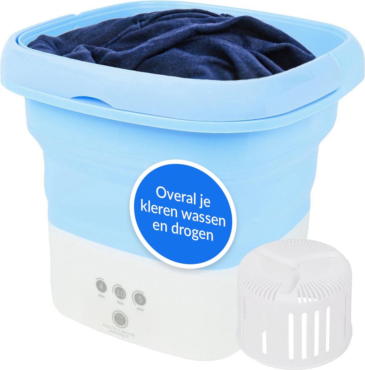  Mini Wasmachine - Camping Wasmachine - Opvouwbare Wasmachine - Handwasmachine - Fruitwasser - Kampeer Wasmachine - Valentijn - Wasdroger