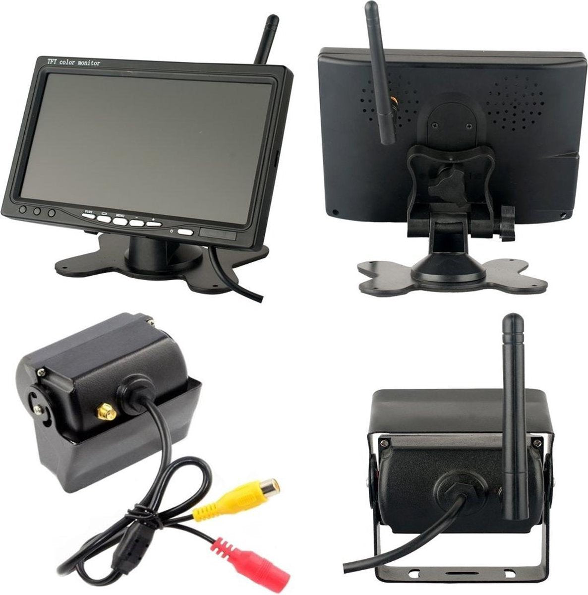  Strex Draadloze Achteruitrijcamera Met 2 Camera's - 7” Scherm - Nachtzicht 18LED 15m