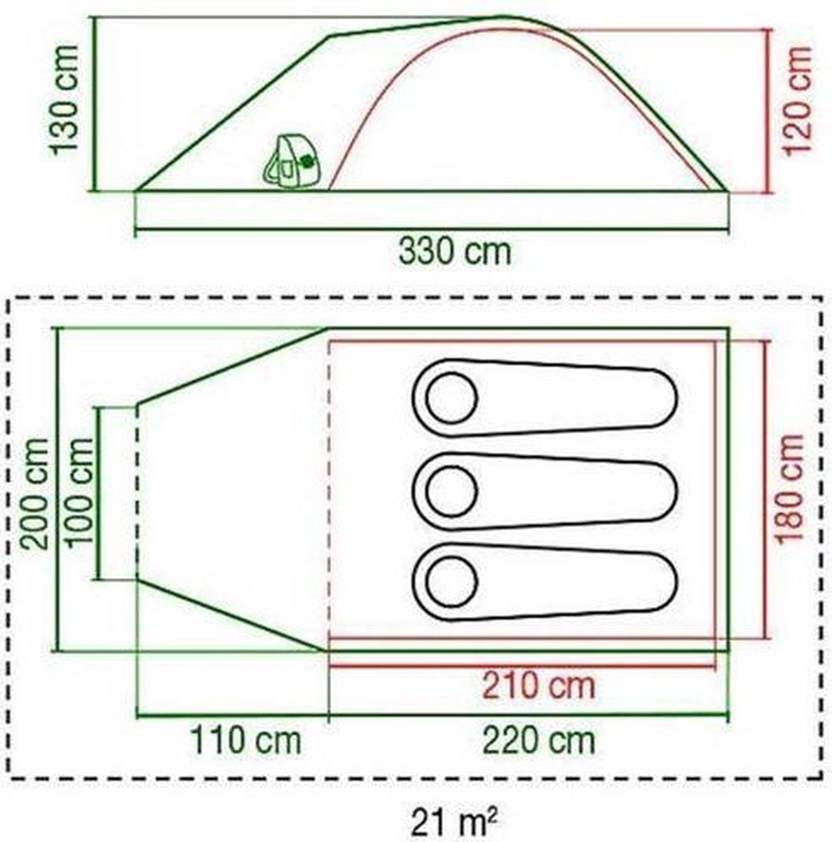  Coleman Kobuk Valley 3 Plus Koepeltent - Verduisterend - 3-Persoons