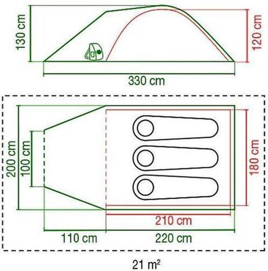  Coleman Kobuk Valley 3 Plus Koepeltent - Verduisterend - 3-Persoons