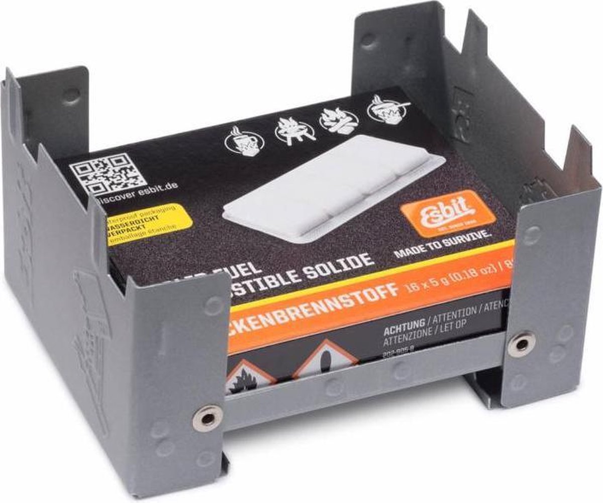  Esbit Brander Pocket Stove S - Incl 16x5 Gr Esbit Blokjes - Compact