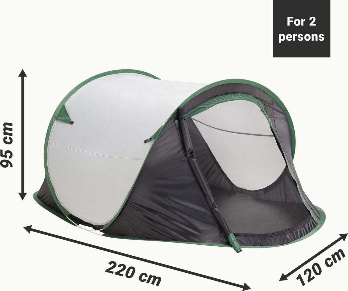  JEMIDI Tweepersoons Pop-up Tent - Opgooitent, Werptent Voor 2 Personen - Ideaal Als Festivaltent Of Kampeertent - Verschillende Kleuren