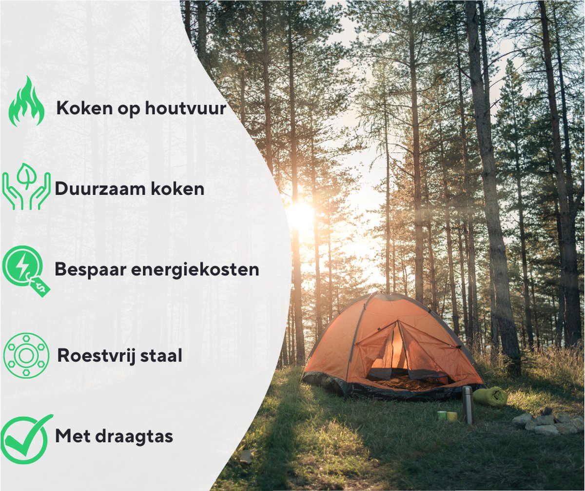  Thuiser Rocket Stove - Kooktoestel Op Houtvuur - Camping Gadget - Buiten Koken Op Vuur - Kookkachel Voor Buiten - Buiten Koken Op Vuur Toestellen - Kampeer Gadgets - Gadgets Mannen - Kampeer Kooktoestel - Kookkachel Op Hout - Met Draagtas