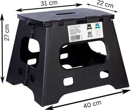  Splendole Opstapje Inklapbaar Caravanopstapje - Opvouwbaar - 120 Kg - 27 Cm Krukje Zwart
