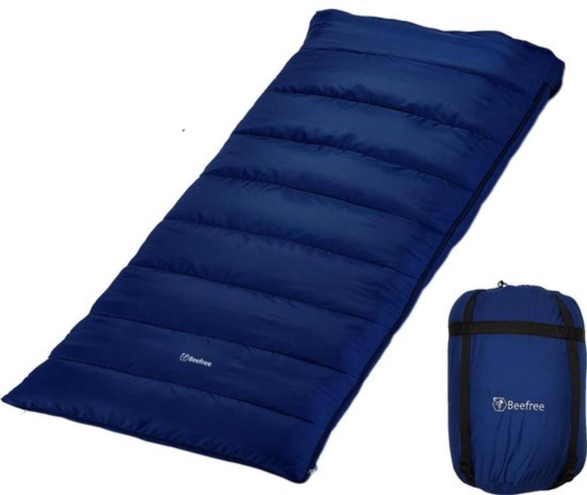  Beefree Slaapzak XL - Grote Katoenen 220 X 90cm - Aanritsbaar - Blauw