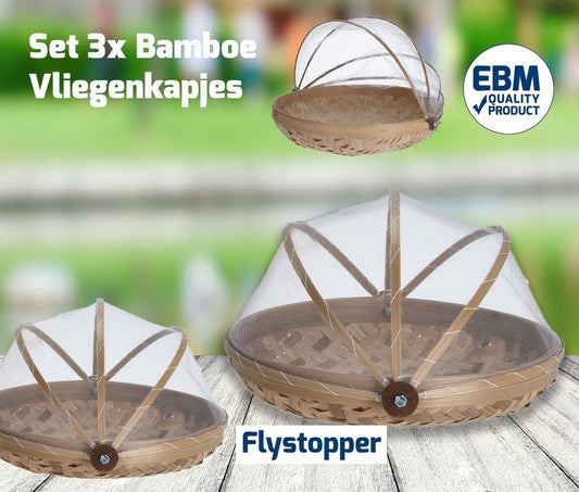  Voedselkap - Vliegenkapjes Bamboe Set 3 Stuks - Flystopper