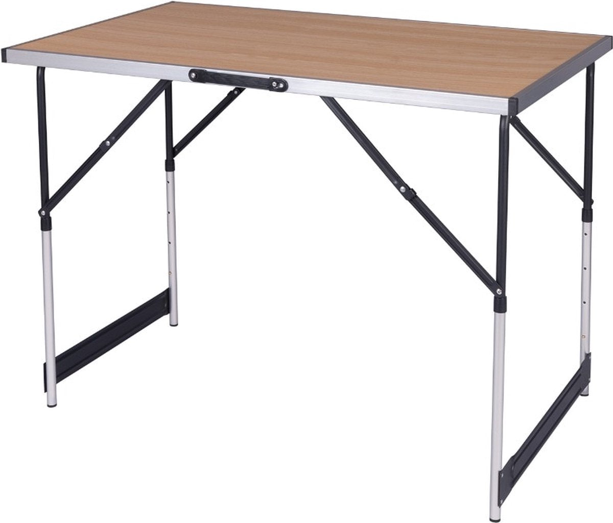  Kamyra® Campingtafel Inklapbaar - Kampeertafel, Partytafel - Opvouwbaar, Lichtgewicht &amp; In Hoogte Verstelbaar - Aluminium/Hout