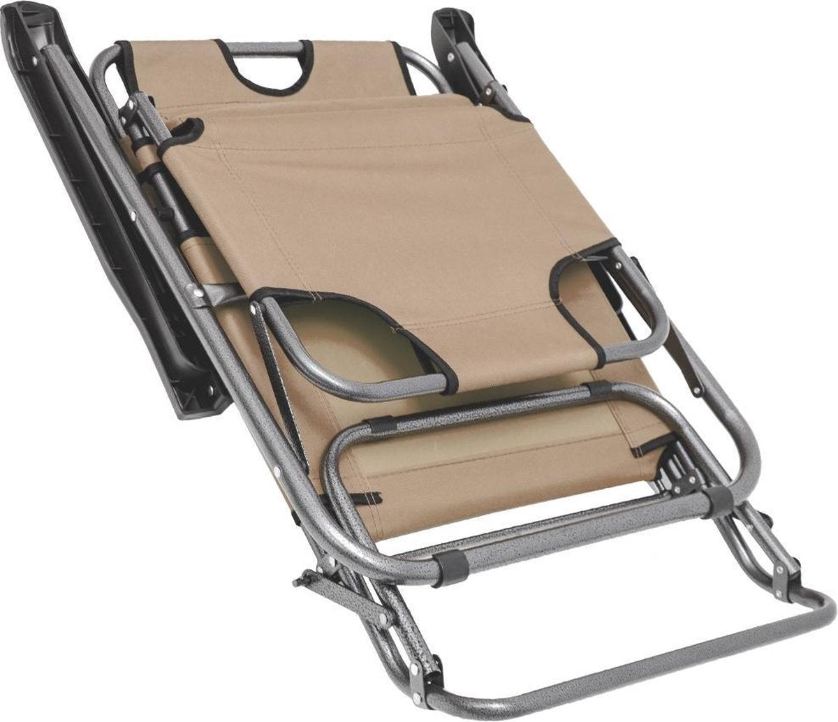  Ligstoel Opvouwbaar 155x60cm - Lichte Ligbed Relaxstoel Tuinstoel Campingstoel Strandstoel