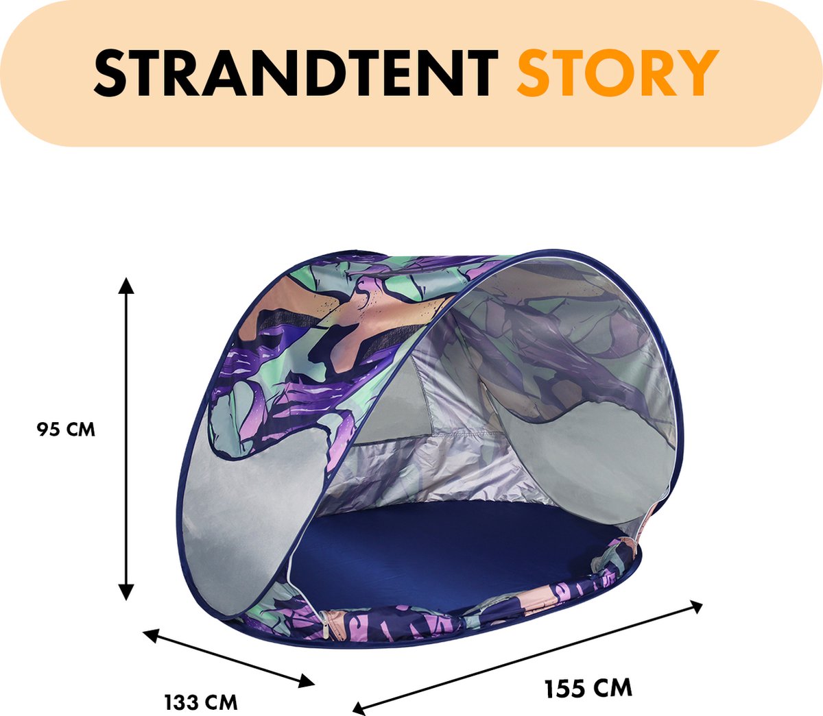  Deryan Luxe Pop Up Strandtent - Anti-UV 50+ - Story