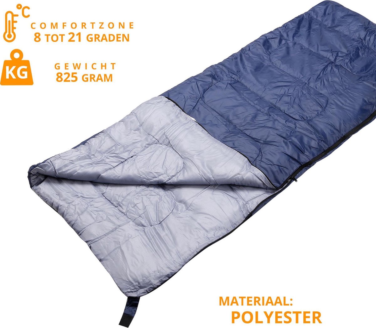  Slaapzak Envelop Dekenmodel - Zomer - 190cm X 70cm - Met Hoes
