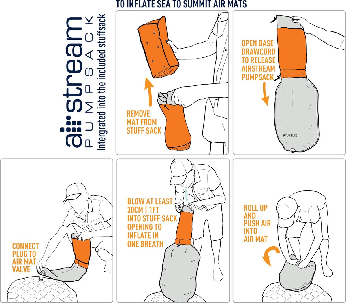  Sea To Summit UltraLight Insulated Regular Opblaasbare Slaapmat - 5cm - 480g - Oranje