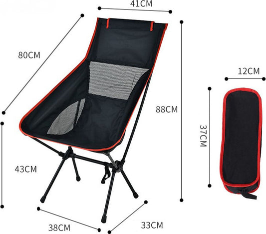  Lopoleis® Campingstoel – Campingstoel Opvouwbaar – Visstoel – Vouwstoel – Strandstoel – Inklapbaar – Lichtgewicht – Outdoor Stoel - Hoge Rugleuning