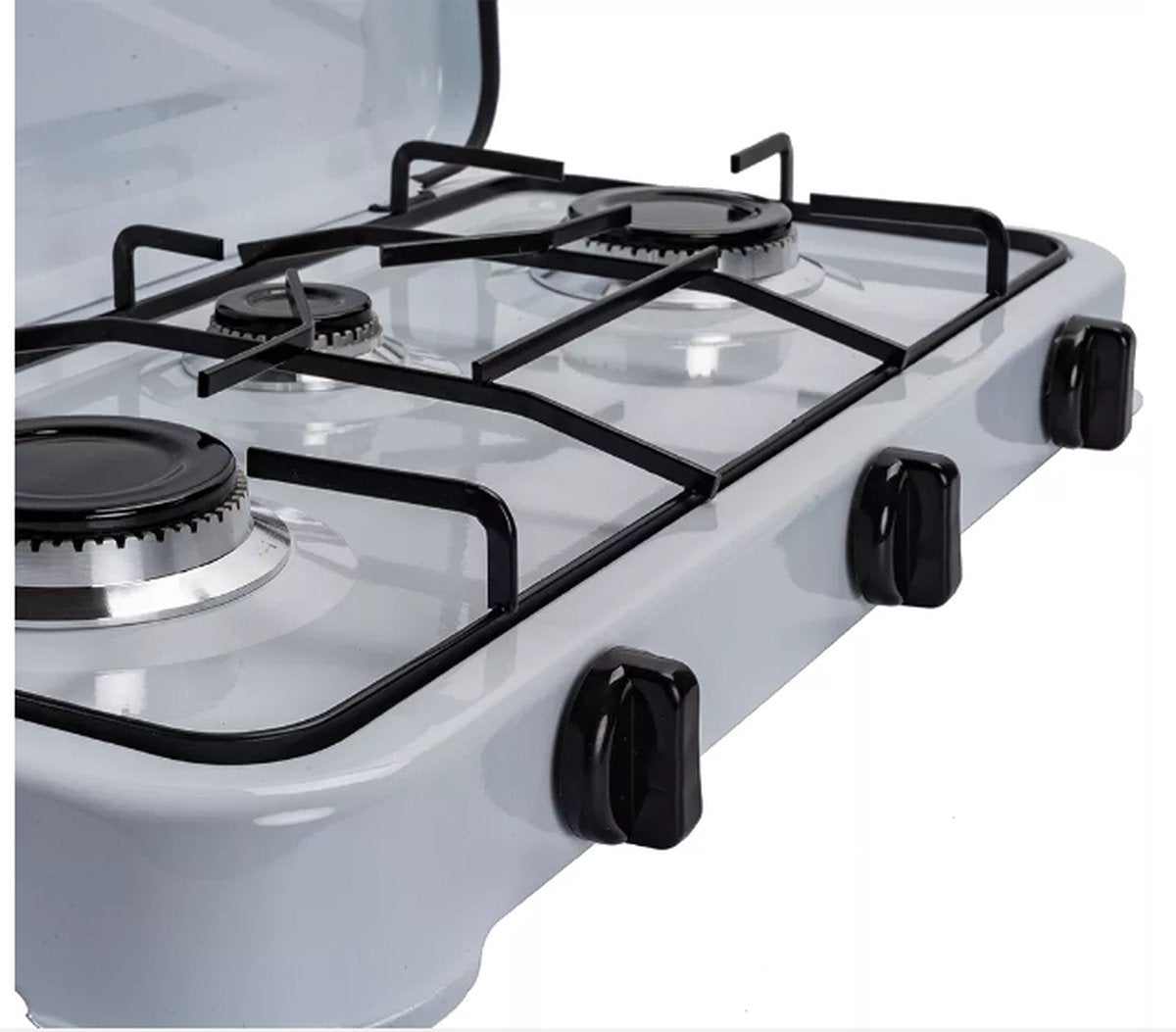 SMH LINE® Gas Kooktoestel 3 Pits XL - Camping Kooktoestel - Gaskomfoor - Incl. Gasslang Set