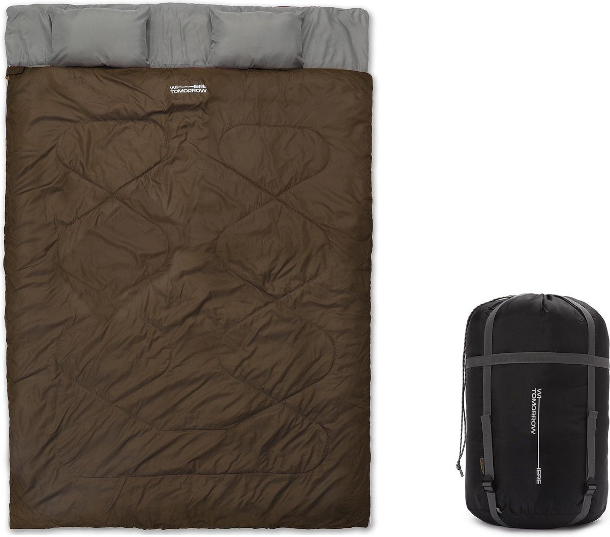  Where Tomorrow Double Slaapzak 220 X 150 Cm Diverse Kleuren - Bruin