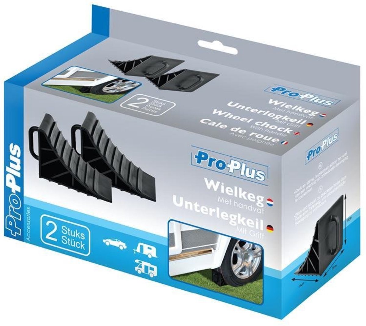  Proplus Wielkeg Kunststof Met Handvat 16,5 Cm Zwart 2 Stuks