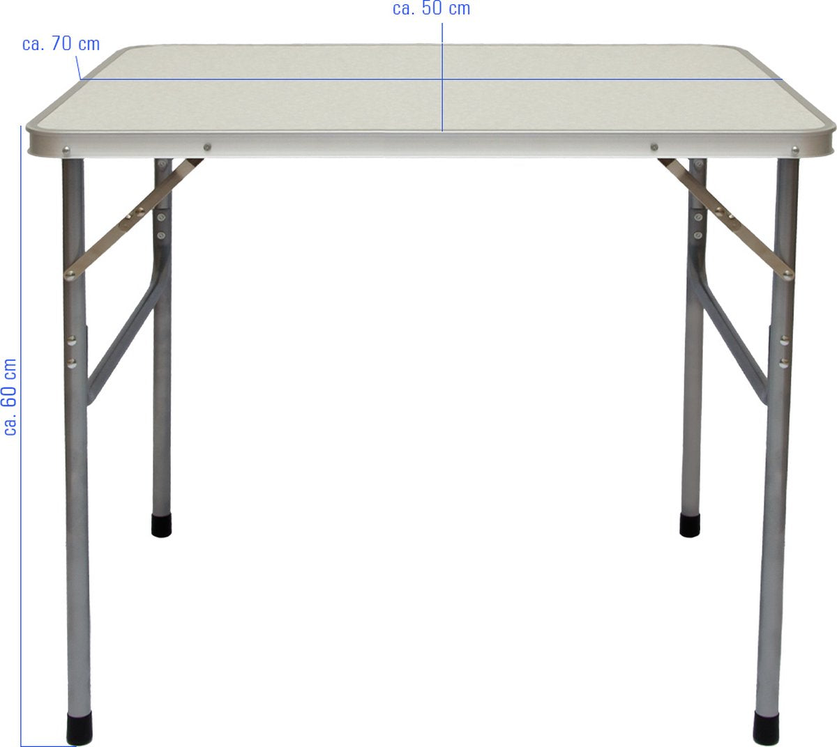  Alu Campingtafel 70x55cm - Inklapbbar Kampeertafel - Picknicktafel Licht Vouwtafel Klaptafel Grijs