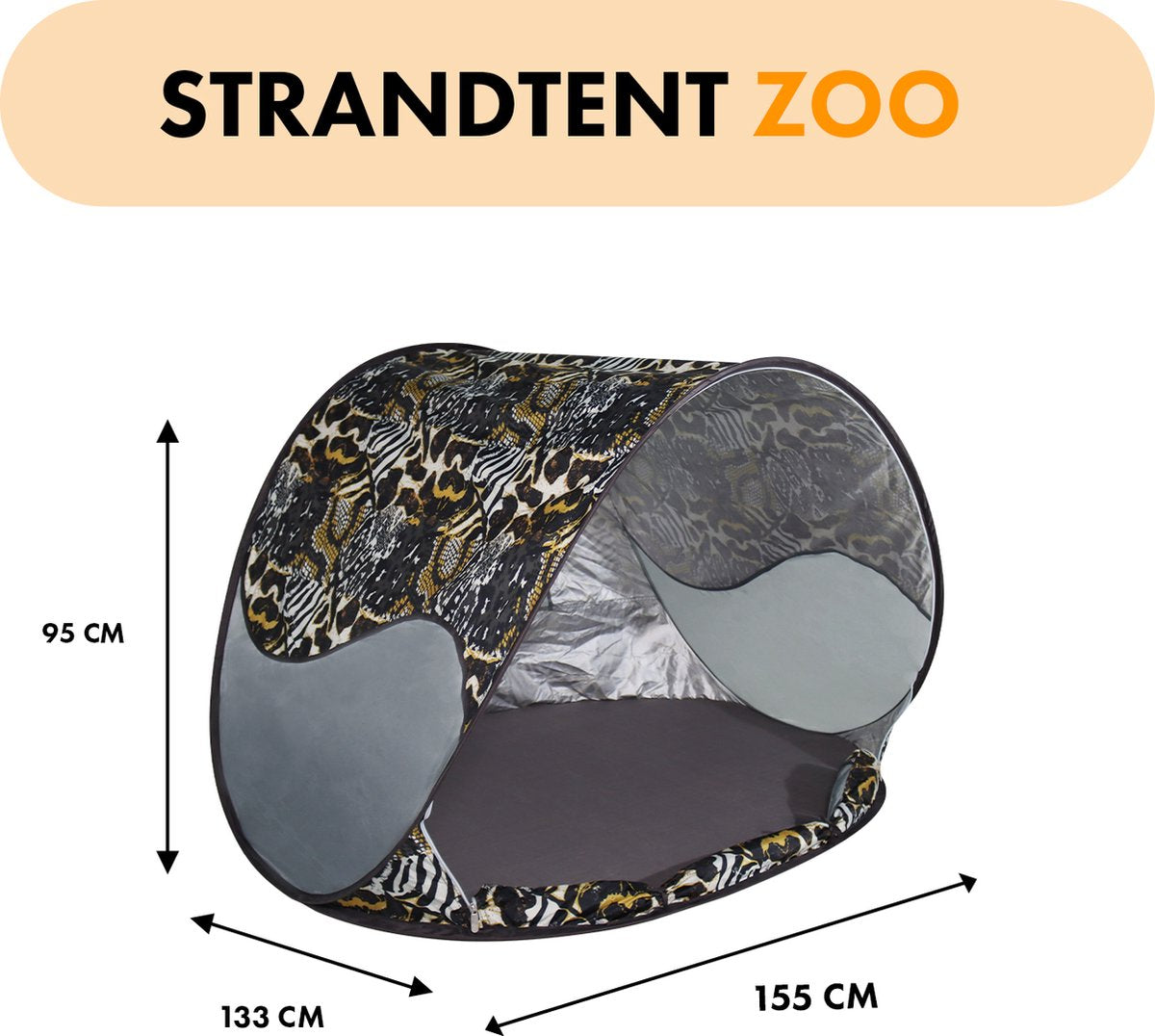  Deryan Luxe Pop Up Strandtent - Anti-UV 50+ - Zoo