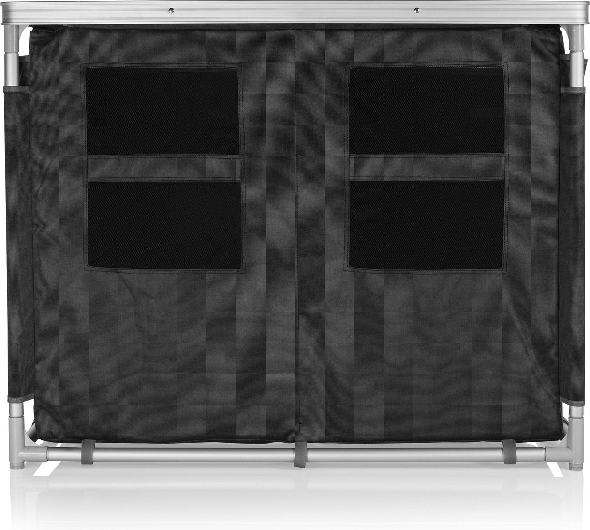  Campart Campingkeuken KI-0734 - Campingkast Groot - 4 Verstelbare Poten - Opvouwbaar En Lichtgewicht - Inclusief Opbergtas - Grijs