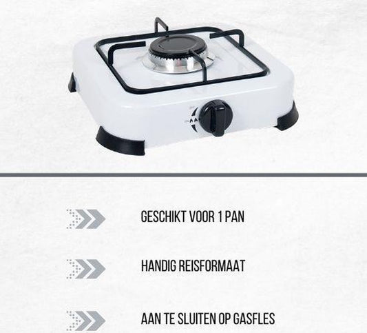  Orange85 Camping - Gaspit - Wit - 1 Pit - 26 Cm - Kamperen - Kooktoestel Camping - Koken