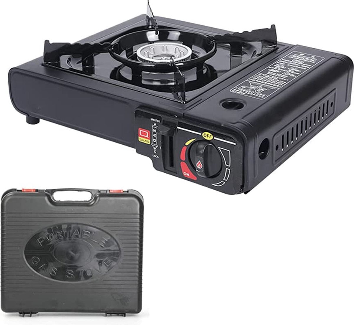  Borvat® |Draagbare Gasfornuis - Camping Kookstel - Inclusief 4 Gasflessen - Gas Stove - Gasfornuis - Kooktoestel - Outdoor - Op Reis + Gratis Smartphone Auto Magneethouder.