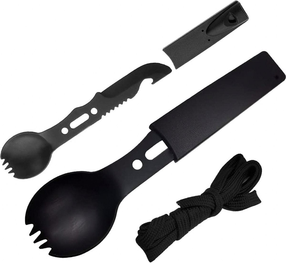  Lynnz® Spork 7 In 1 - Camping Bestek - Campingbestek - Campingservies - Reisbestek - Bestek To Go - Jachtmes - Rambomes