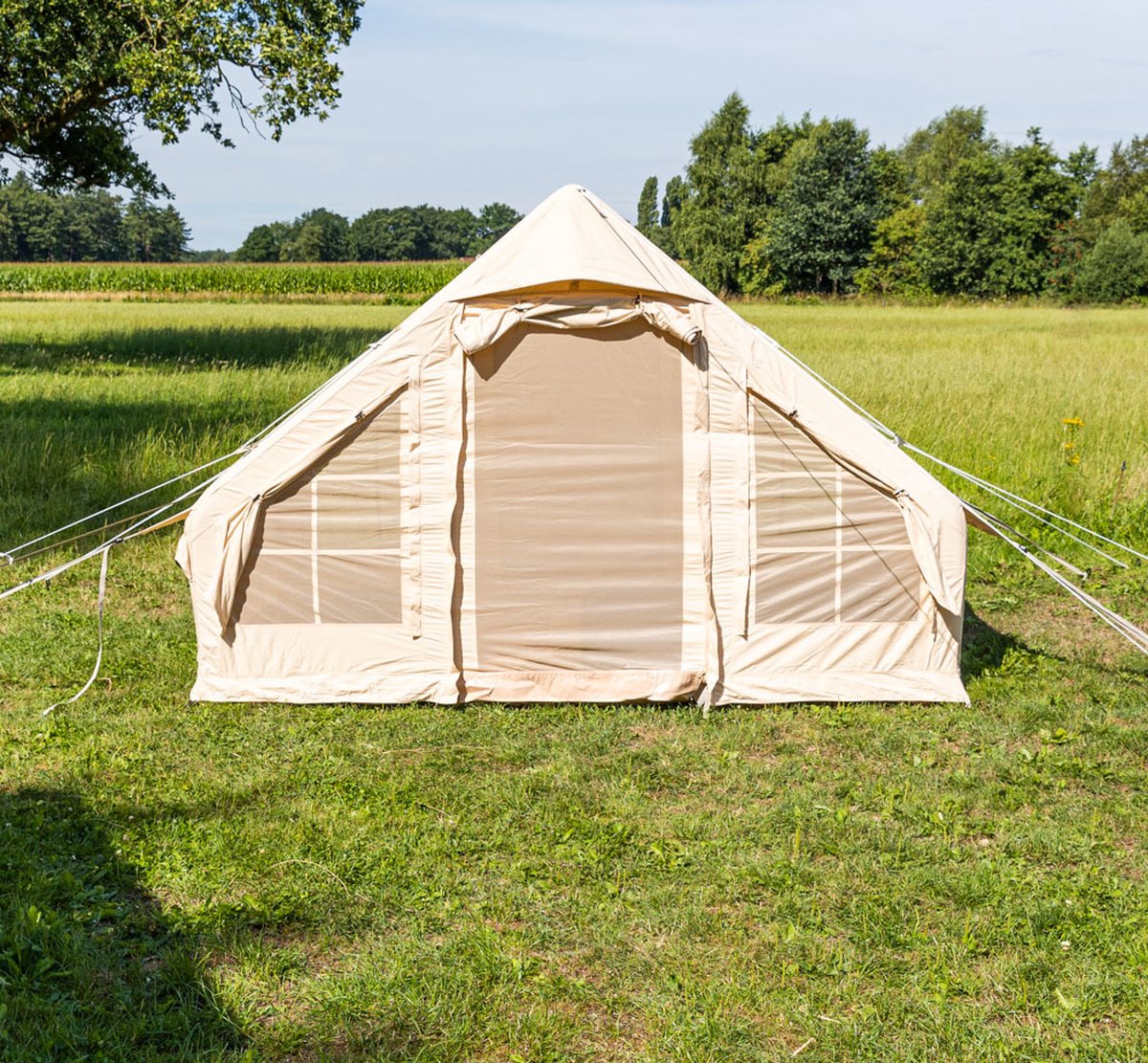  Opblaasbare Vier Persoons Tent Beige 300x200x210 Cm