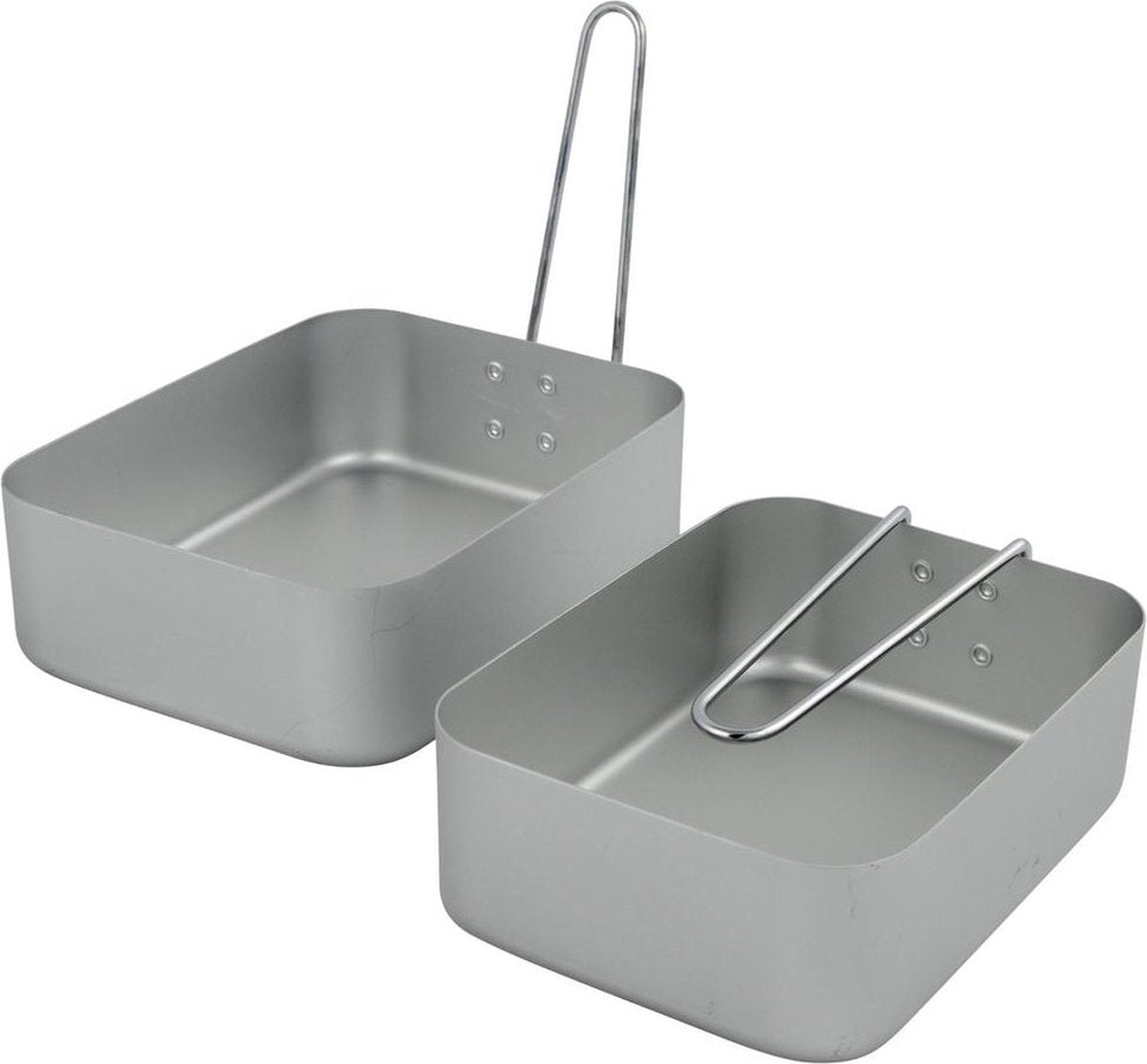  Camping Pannenset - Mess Tin - 2-Delig - Aluminium - Gamelle - Outdoor Cooking