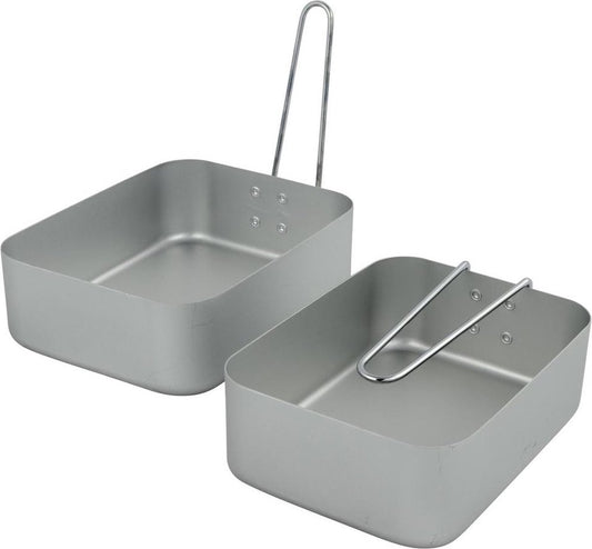  Camping Pannenset - Mess Tin - 2-Delig - Aluminium - Gamelle - Outdoor Cooking
