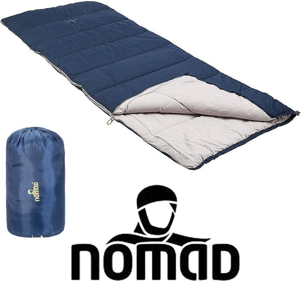  NOMAD® Brisbane Slaapzak | 205x80cm Blauw | Lichtgewicht &amp; Kwalitatief | Dekenmodel Slaapzak | Incl Hoes