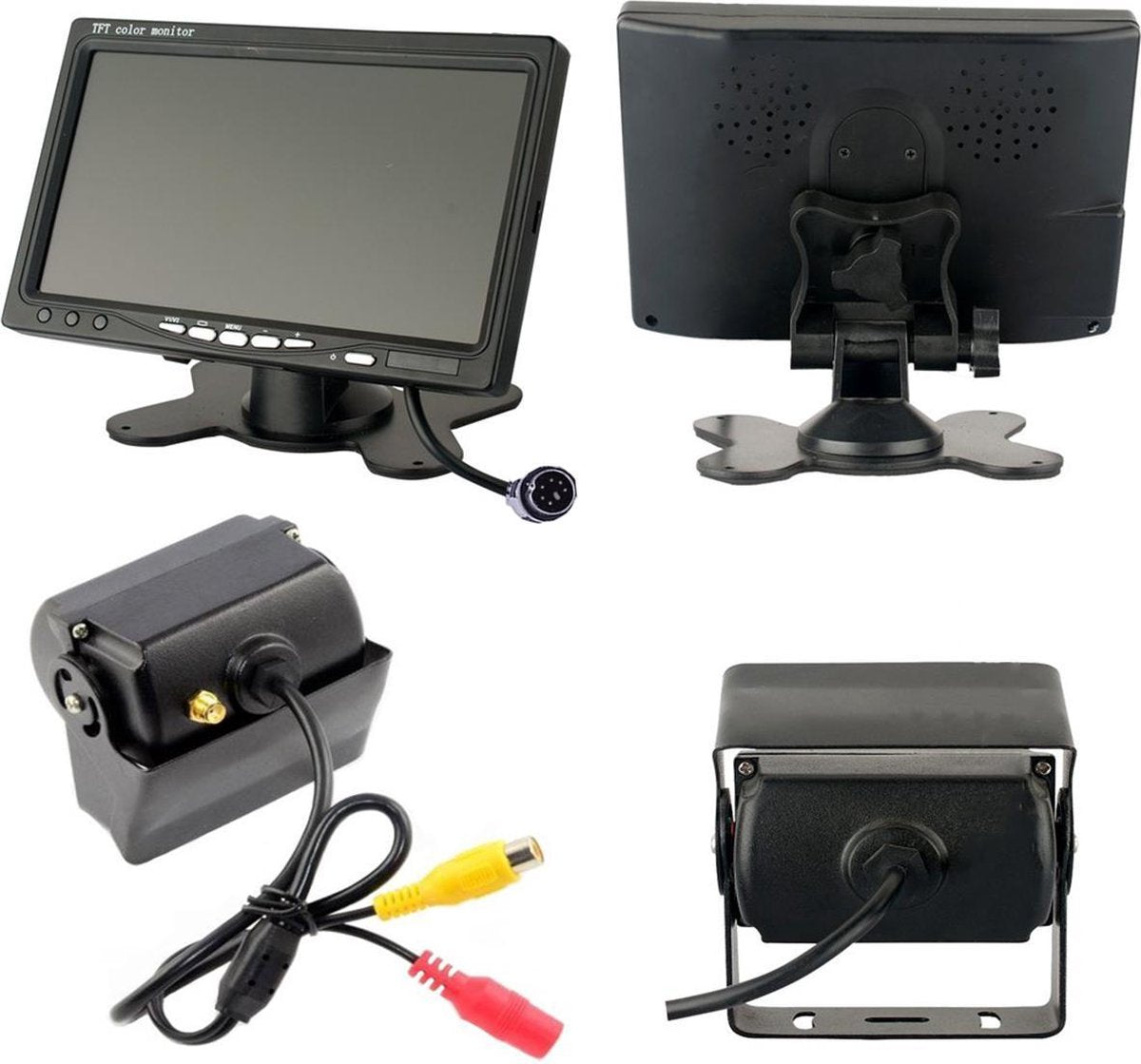  Strex Achteruitrijcamera Set Bedraad - 7" Scherm - 18LED Nachtzicht 15m - IP67 Waterdicht - Achteruitrij Camera