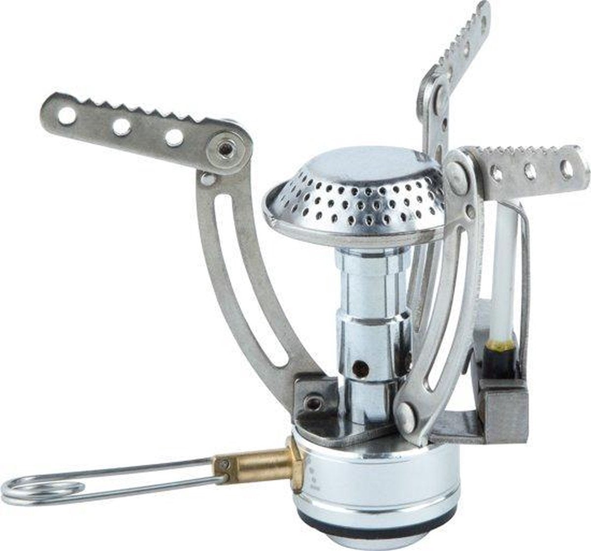  MacGyver Gasbrander Mini RVS - Camping Kookstel - Kookbrander - 10 Cm - Elektronische Ontsteking