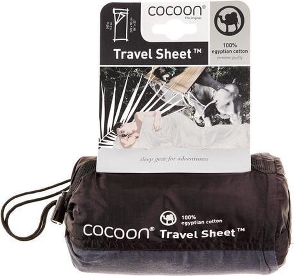  Cocoon TravelSheet - Lakenzak - Egyptisch Katoen - Khaki