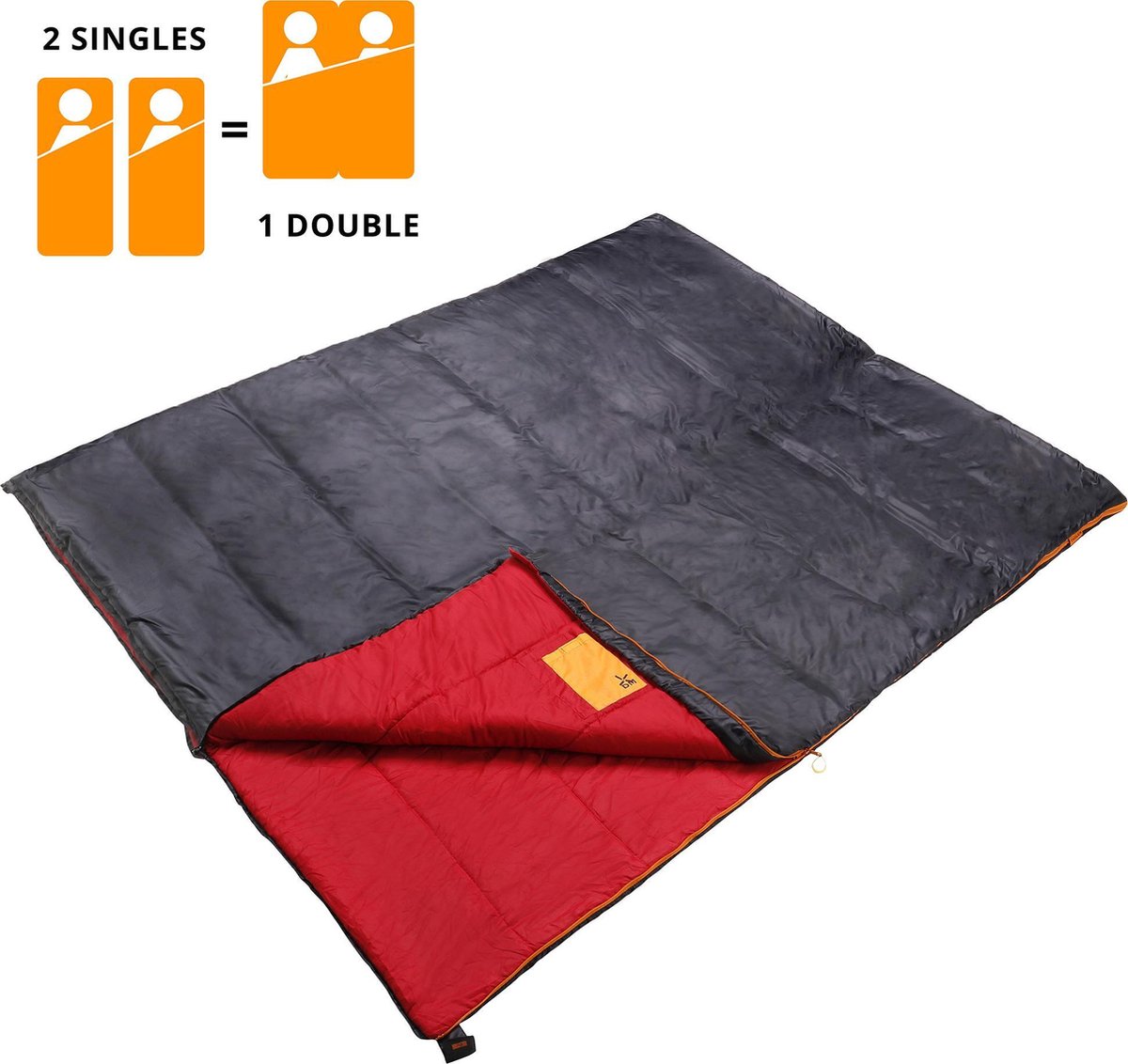  Dutch Mountains Slaapzak Tholen - 200 X 80cm - Aanritsbaar - Slechts 1140 Gram – Polyester - Tochtstrip En Compressiehoes