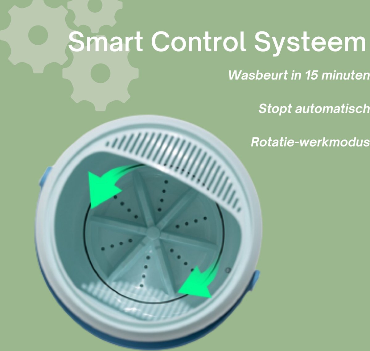  Tauraro Mini Wasmachine Groen - Mini Wasmachine - Kleine Wasmachine - Wasmachine Klein - Handwasmachine - Draagbare Wasmachine - Kampeer Wasmachine - Mini Wasmachine Camping - 17.5 X 17.5 X 23.5 Cm