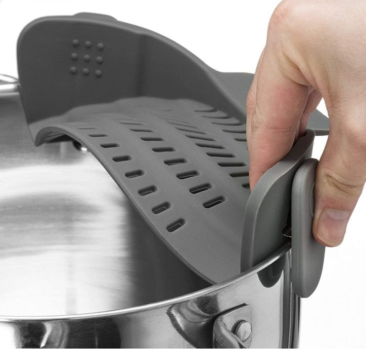  SensaHome- Siliconen Vergiet - Keuken Afgietdeksel - Afgiethulp - Siliconen - BPA Vrij - Grijs