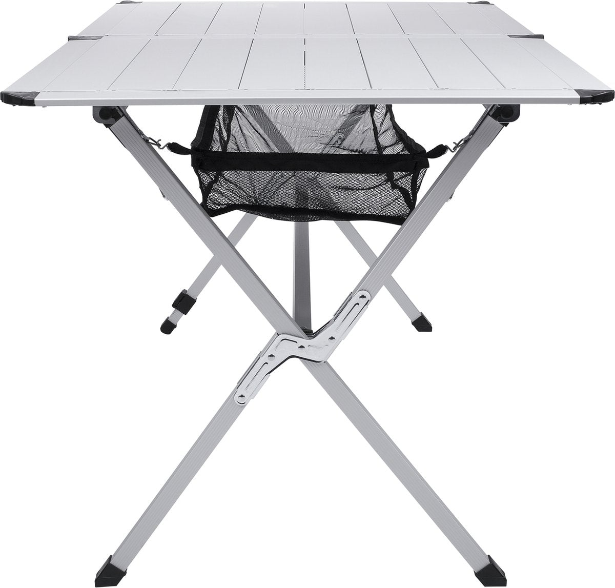  Campart Campingtafel XL TA-0806 - Opvouwbaar, Lichtgewicht En Met Verstelbare Poten - Kampeertafel Inklapbaar Inclusief Opbergtas - 140 X 80 X 70 Cm - Wit