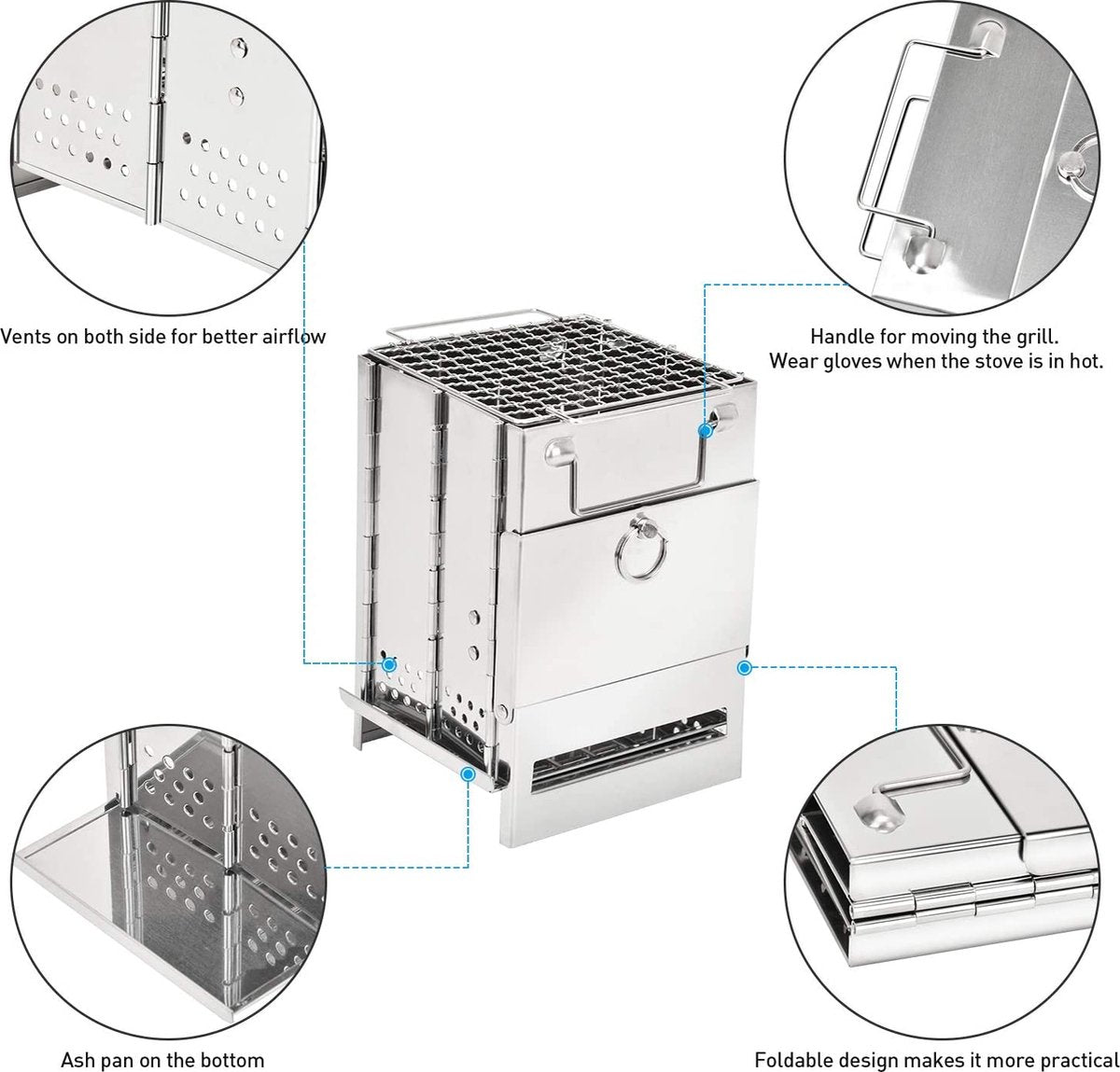  House Of Husk Draagbaar Houtkachel Voor Kamperen - Klein Camping Oven - Kampeer Kachel - Camping Kooktoestel - Camping Accessoires