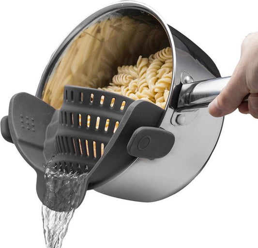  SensaHome- Siliconen Vergiet - Keuken Afgietdeksel - Afgiethulp - Siliconen - BPA Vrij - Grijs