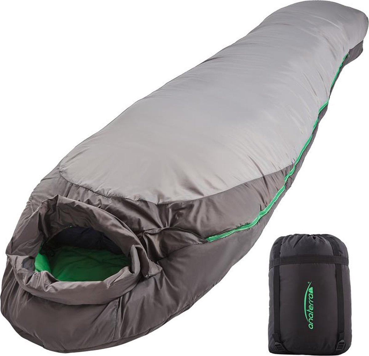  Anaterra® Mummy Slaapzak VETUR - Winter - Tot -19 Graden - Incl. Draagtas - 220 X 80 X 50 Cm