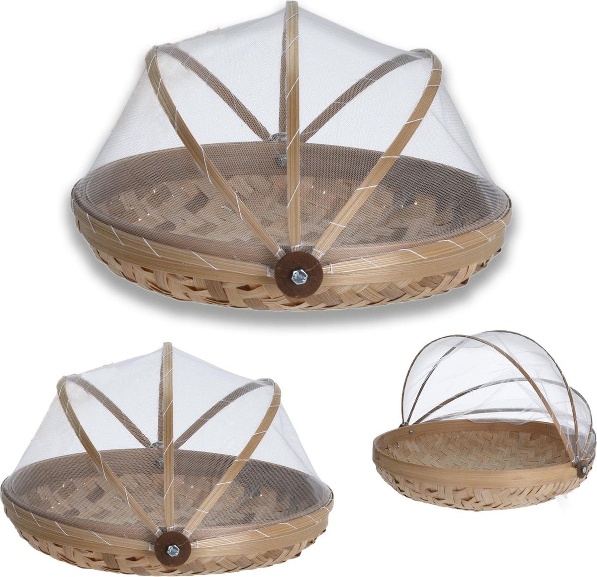  Voedselkap - Vliegenkapjes Bamboe Set 3 Stuks - Flystopper