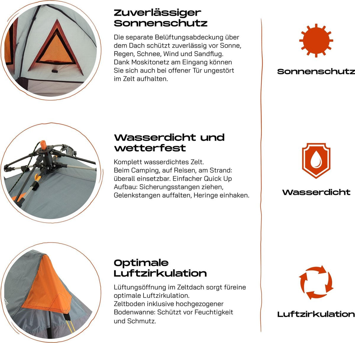  Where Tomorrow Solo Tent Pop Up 225X100X57 Cm - Grijs - 1 Persoons