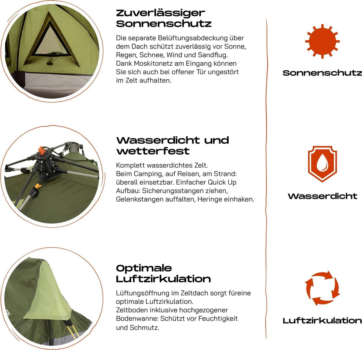  Where Tomorrow Solo Tent 225X100X57 Cm - Groen - 1 Persoons