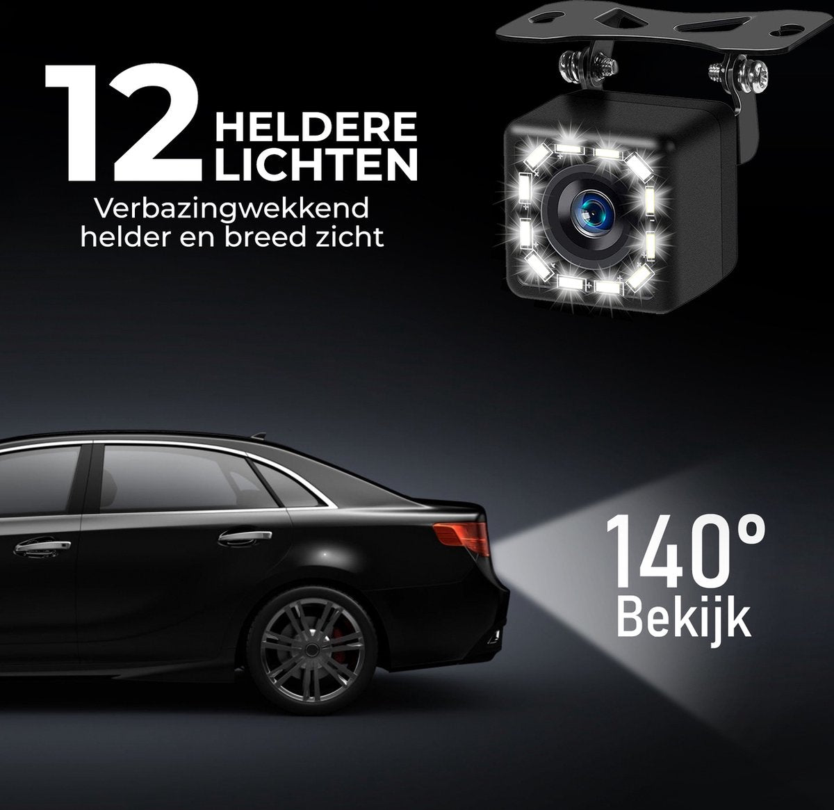  XEOD Achteruitrijcamera - 12 LED Nachtzicht - IP68 Waterdicht - Achteruitrij Camera Auto