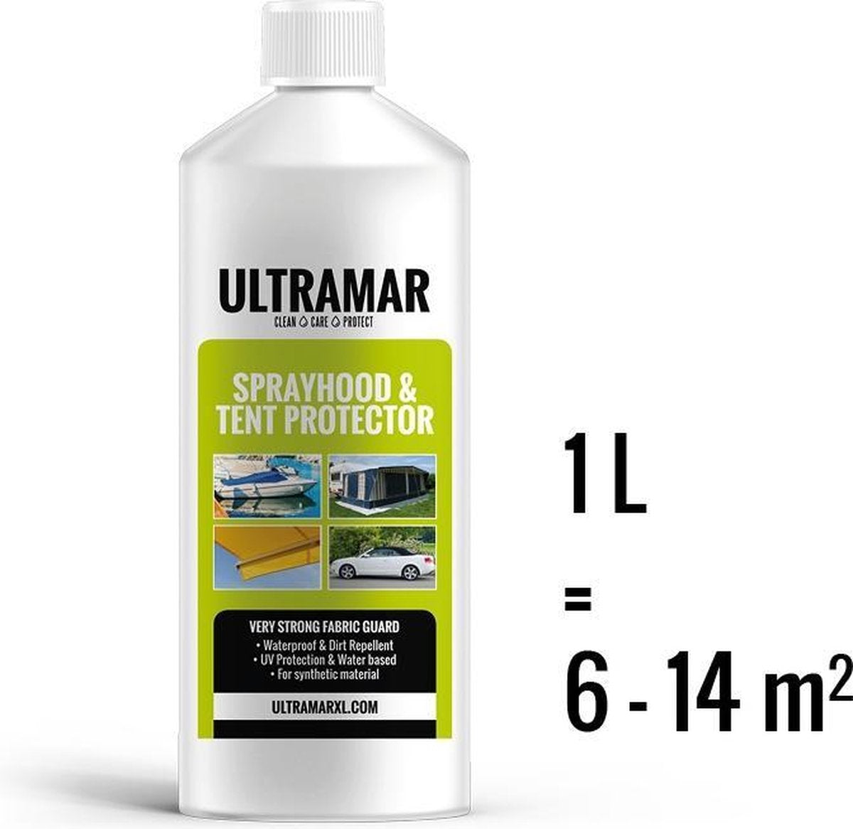  Ultramar - Sprayhood &amp; Tent Protector 1L - Impregneermiddel Voor Bootkap, Tent, Cabriodak - Maakt Waterdicht En Geeft Extra Bescherming