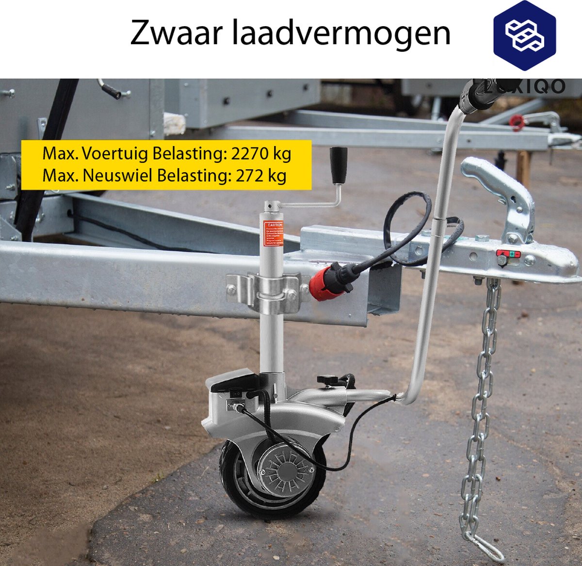  Luxiqo® Elektrisch Neuswiel – Gemotoriseerd Neuswiel – Caravan Mover – Neuswiel Mover – Caravan Neuswiel – Trailer Verplaatser – Elektrische Aanhanger – 350 W – Tot 2270 KG