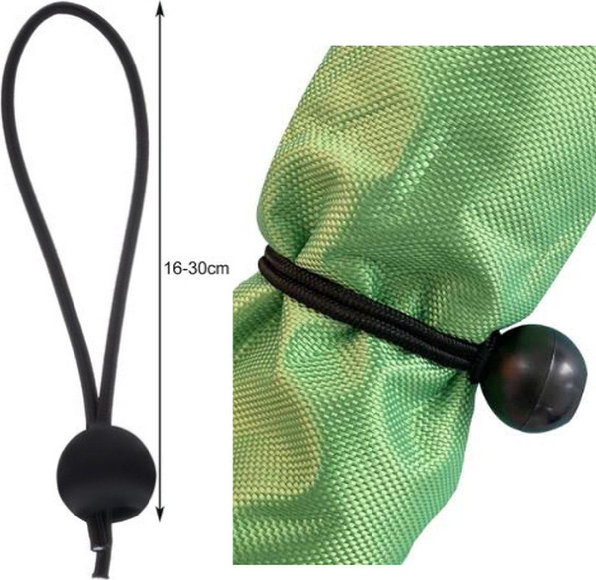  Elastische Tentspanner Met Bal 16 Tot 30 Cm- Spanelastiek - Tent - Spanner Met Plastic Bal