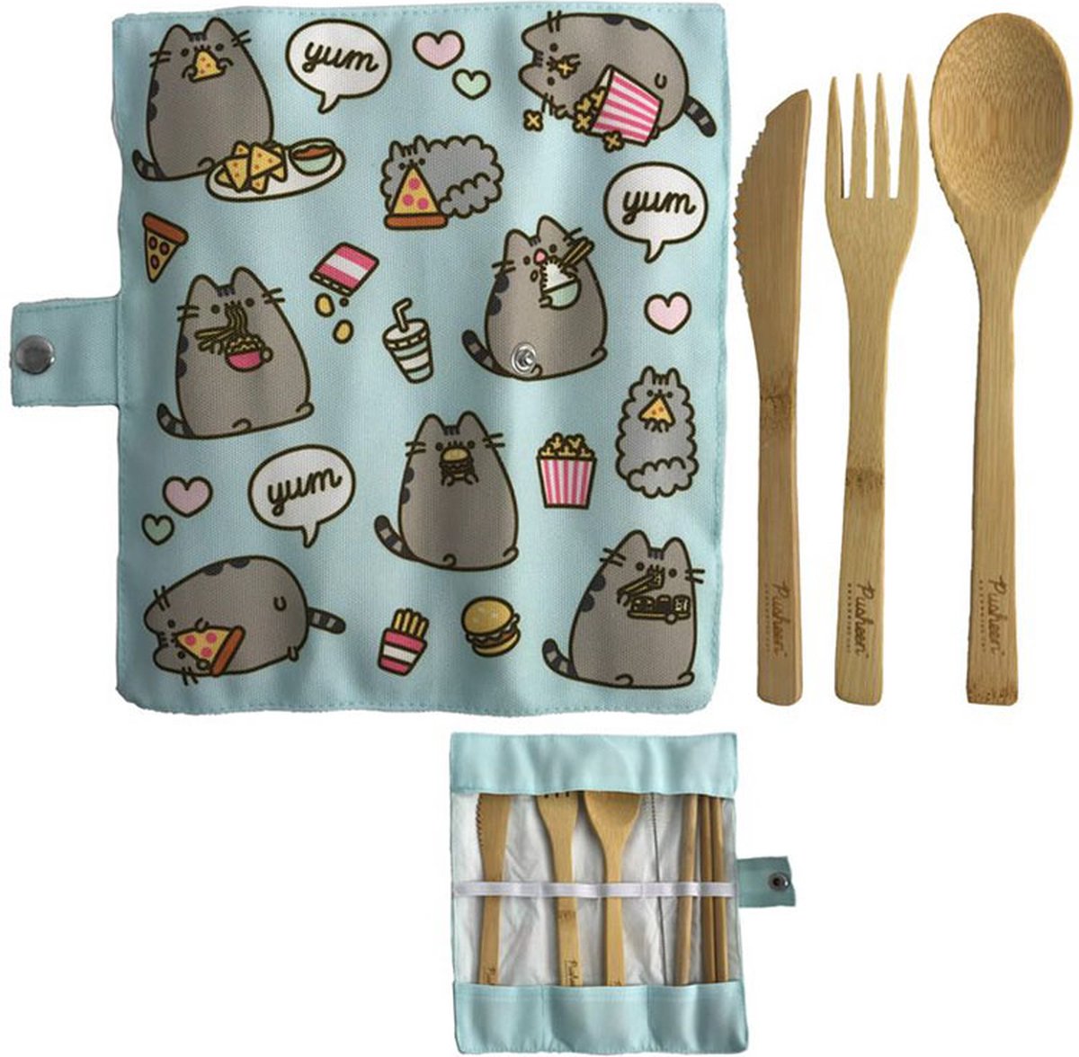  Pusheen De Kat Foodie - 100% Natuurlijk Bamboe 6-delige Bestek Set