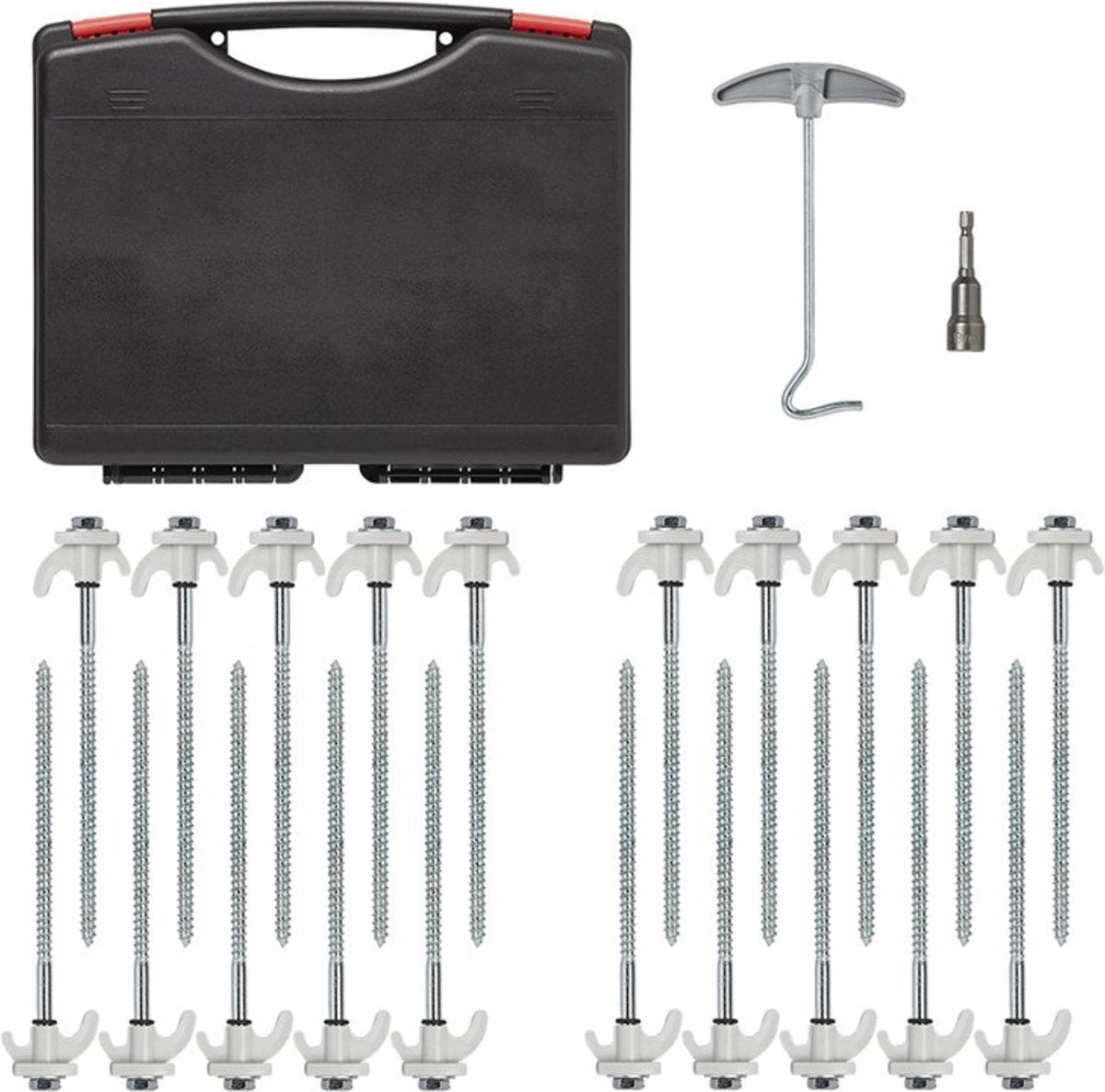 PROPLUS Pro Plus Tentharing Set - 20 Stuks - Ø 7 X 200 Mm - Schroefbaar - Adapter + Koffer