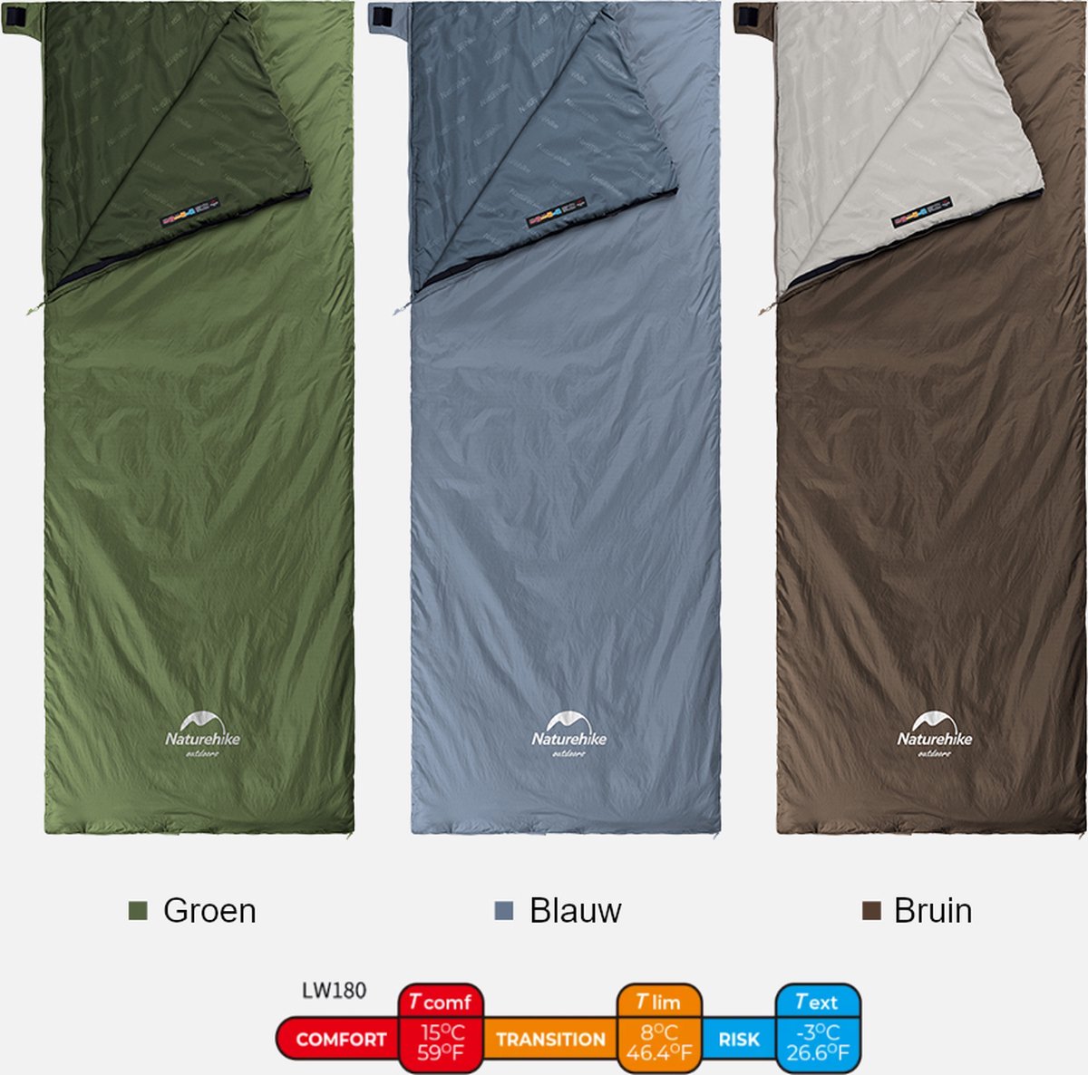  Naturehike® Slaapzak - Lichtgewicht - 190*75cm - Compact - Waterdicht - 3 Seizoenen Slaapzak Lente, Zomer &amp; Herfst - Outdoor - Slaapzakken Volwassen &amp; Kinderen